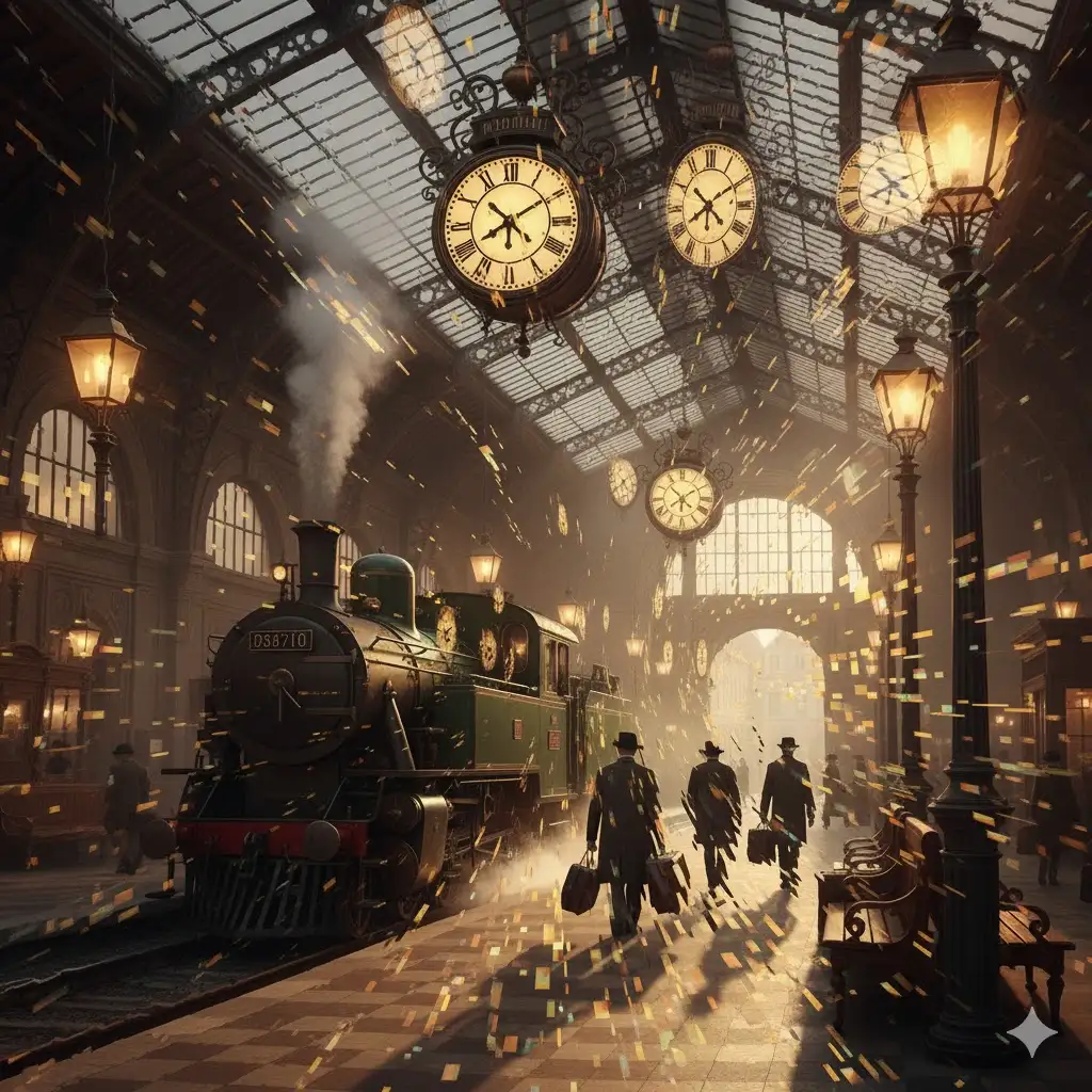 Gempix2 image prompt: Time distortion effect scene.