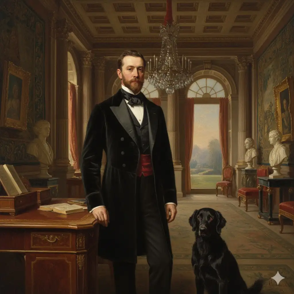 Gempix2 image prompt: 19th-century Victorian aristocrat portrait in classical palace.