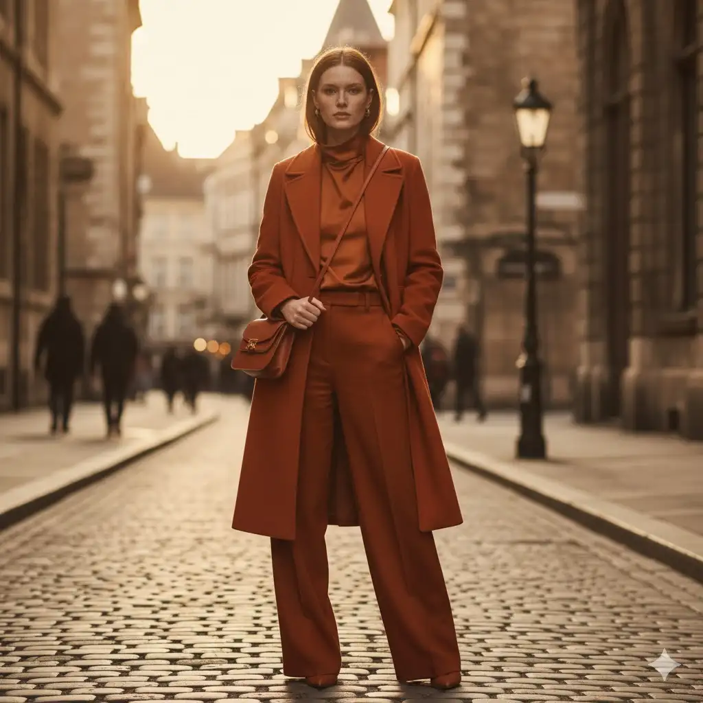 Gempix2 image prompt: High-end street photography portrait, perfect light and outfit color matching.