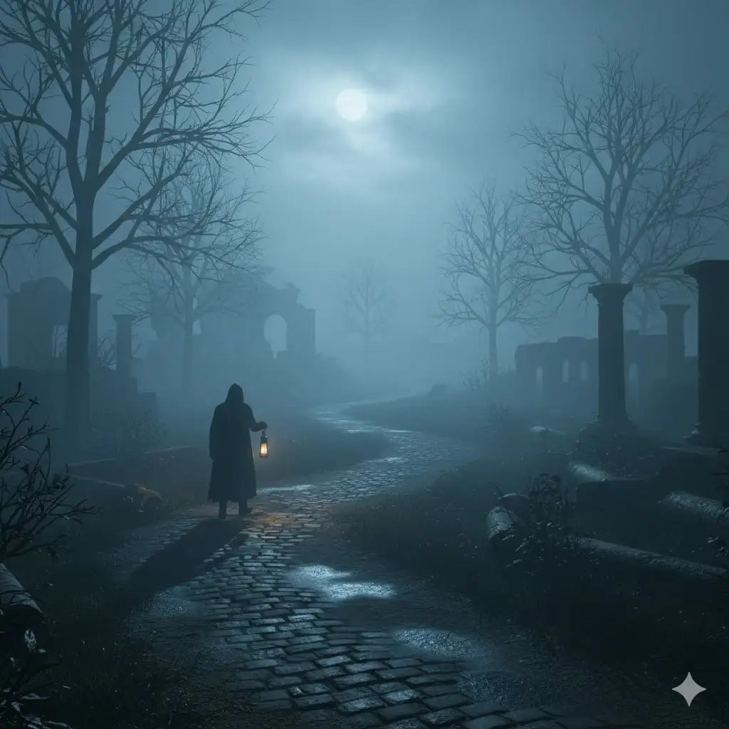 Gempix2 image prompt: Mysterious scene with mist and fog.