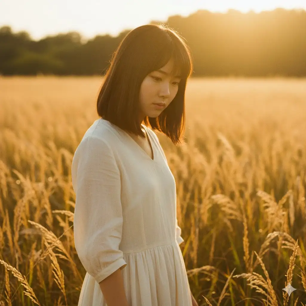 Gempix2 image prompt: Outdoor portrait in golden hour lighting.