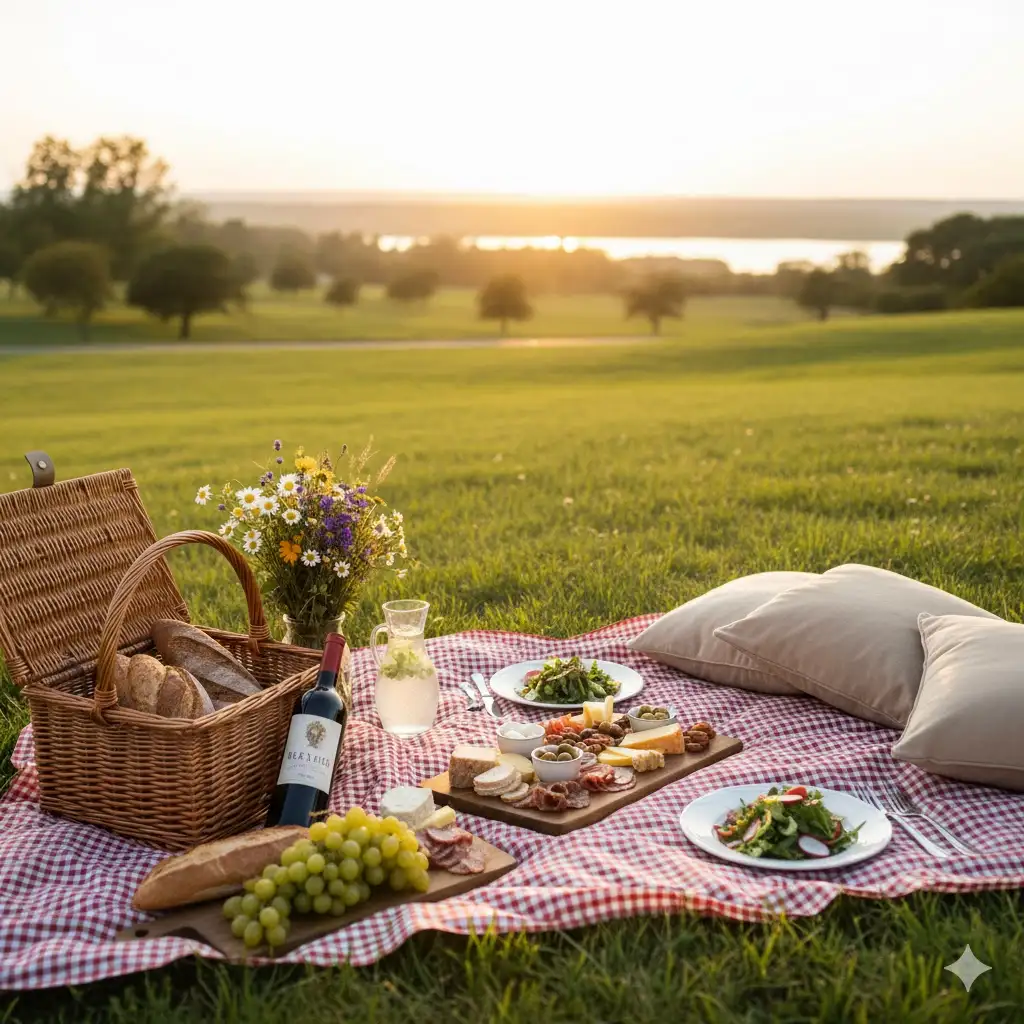 Gempix2 image prompt: Outdoor picnic setup.