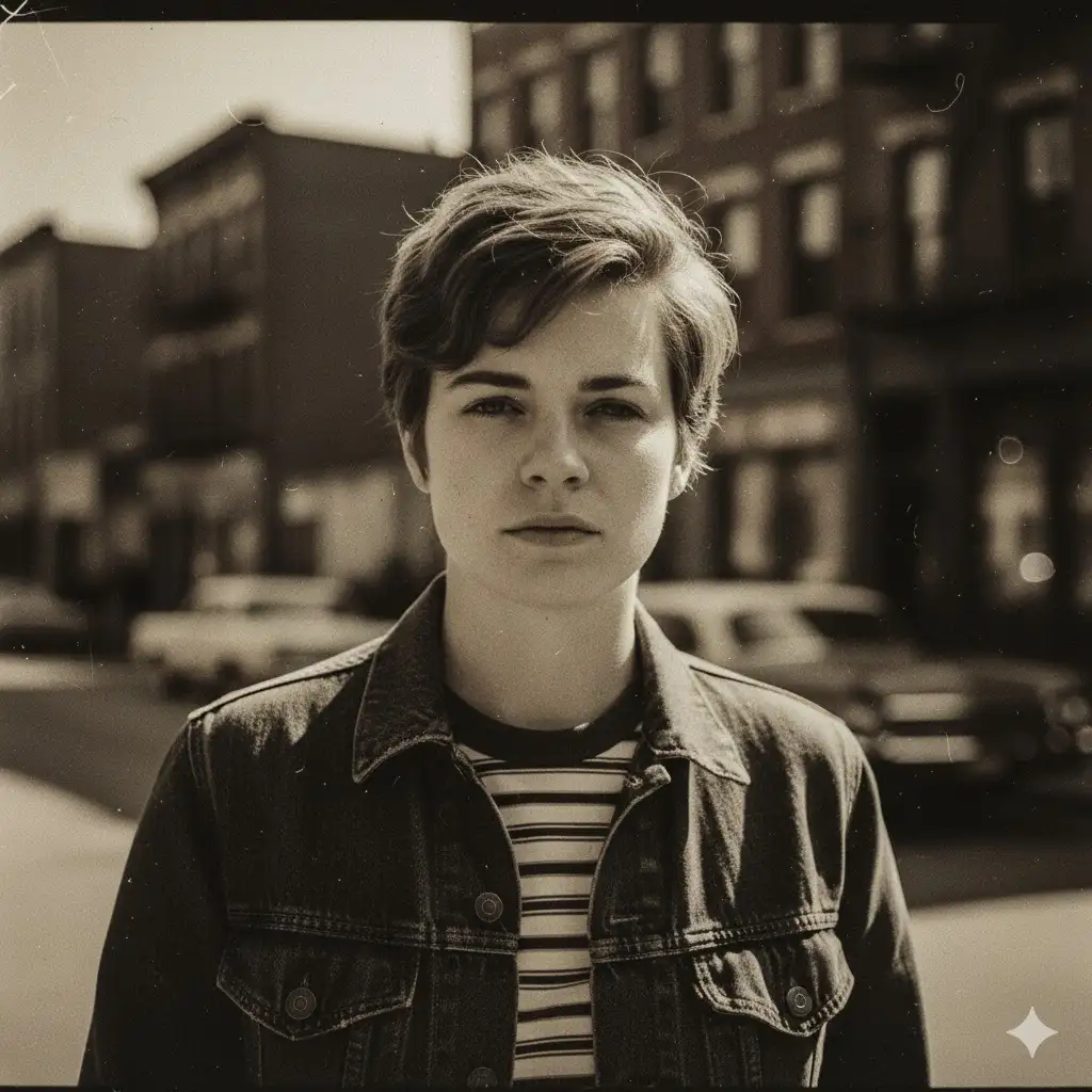 Gempix2 image prompt: Retro film portrait with strong grain effect.